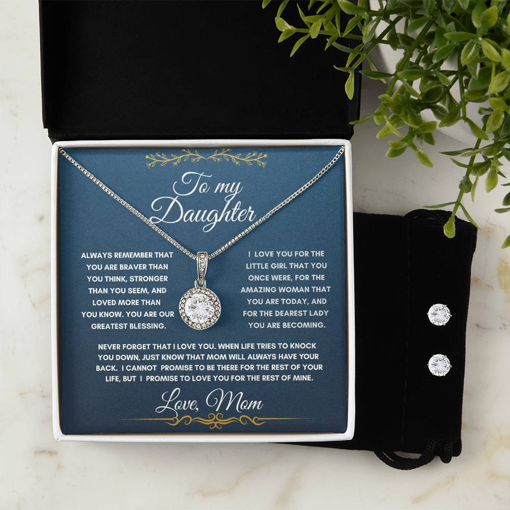 Eternal Hope Necklace +  Clear CZ Earrings