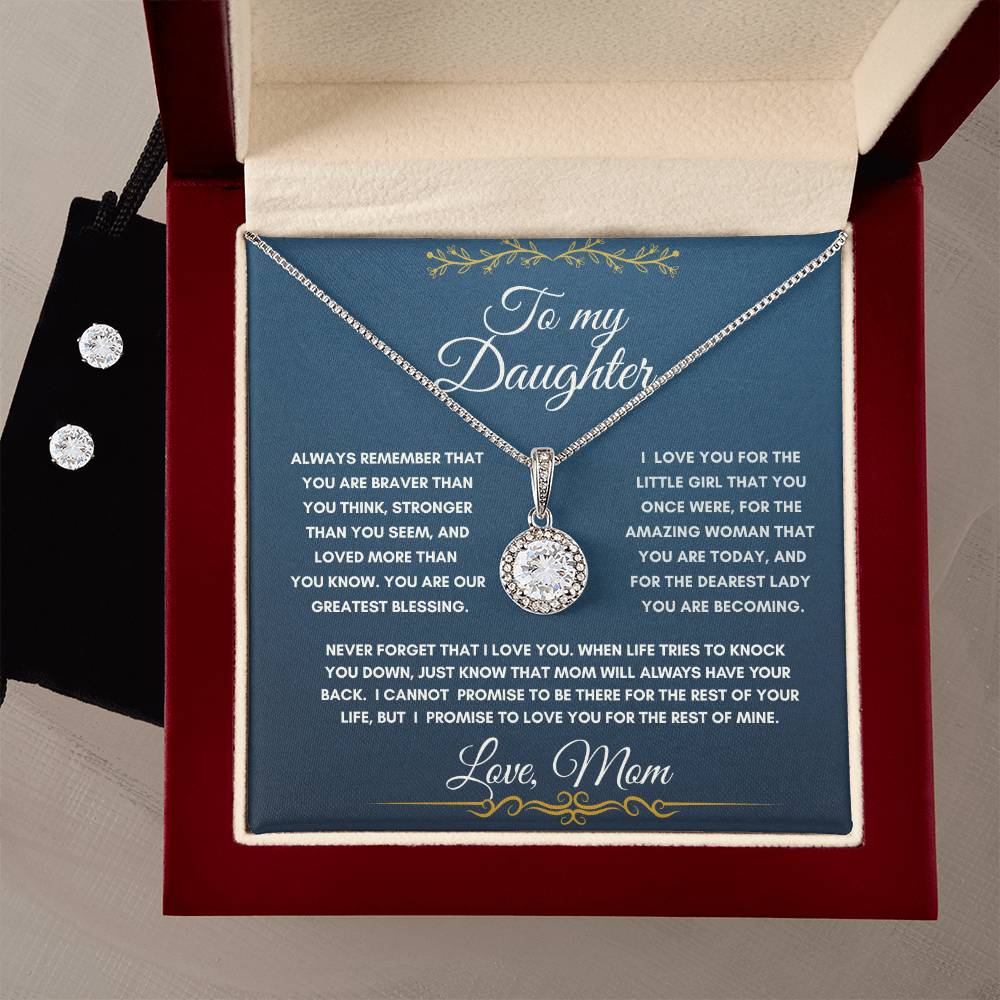 Eternal Hope Necklace +  Clear CZ Earrings