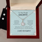 To MY soulmate| Eternal Hope Necklace + Clear CZ Earrings