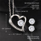 Happy Anniversary To My Girlfriend| Forever Love Necklace + Clear CZ Earrings.
