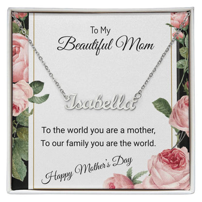 YOUR LOVE HAS SHAPED ME INTO WHO I AM TODAY/ CUSTOM NAME NECKLACE/W/ON DEMAND MESSAGE CARD