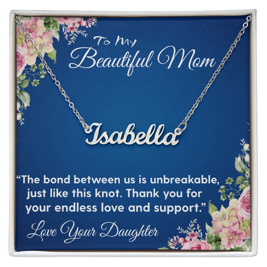 YOUR LOVE HAS SHAPED ME INTO WHO I AM TODAY/ CUSTOM NAME NECKLACE/W/ON DEMAND MESSAGE CARD