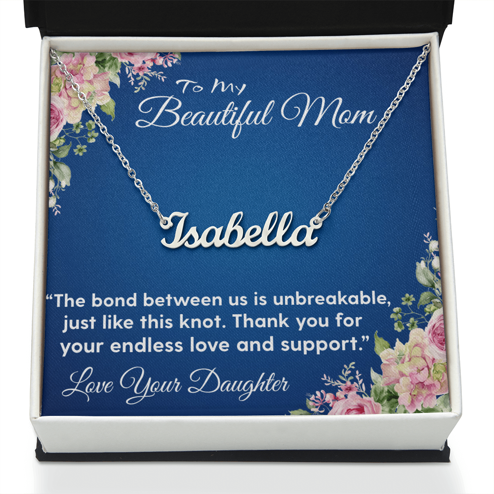 YOUR LOVE HAS SHAPED ME INTO WHO I AM TODAY/ CUSTOM NAME NECKLACE/W/ON DEMAND MESSAGE CARD