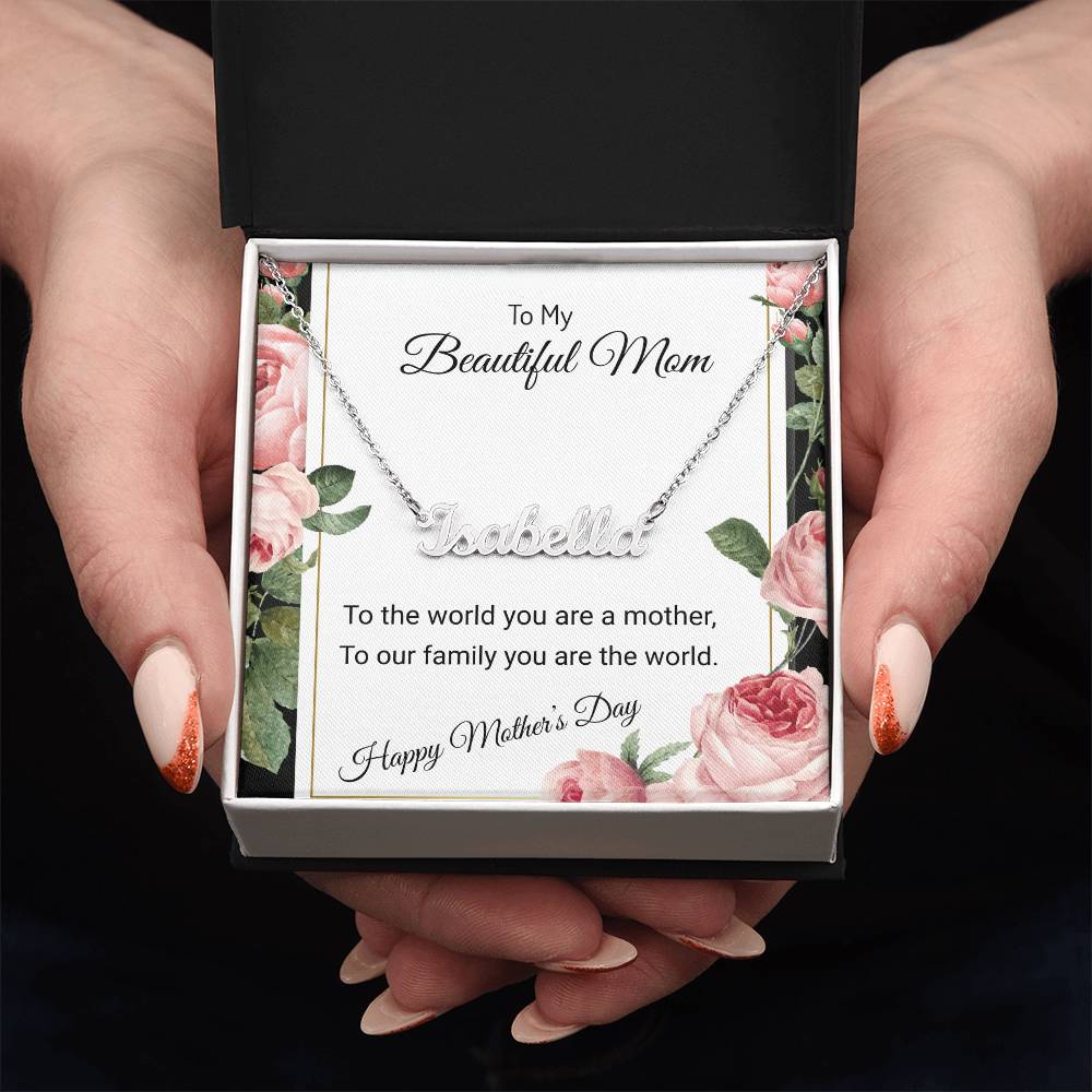 YOUR LOVE HAS SHAPED ME INTO WHO I AM TODAY/ CUSTOM NAME NECKLACE/W/ON DEMAND MESSAGE CARD