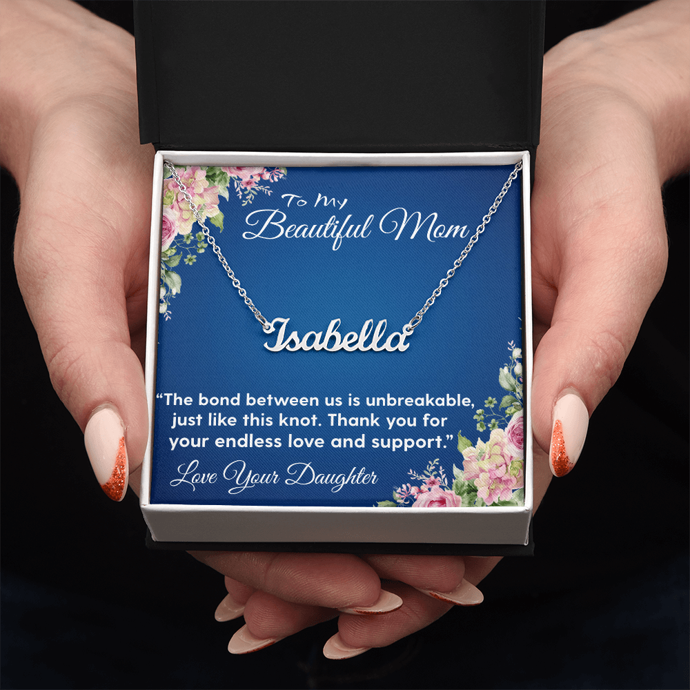 YOUR LOVE HAS SHAPED ME INTO WHO I AM TODAY/ CUSTOM NAME NECKLACE/W/ON DEMAND MESSAGE CARD
