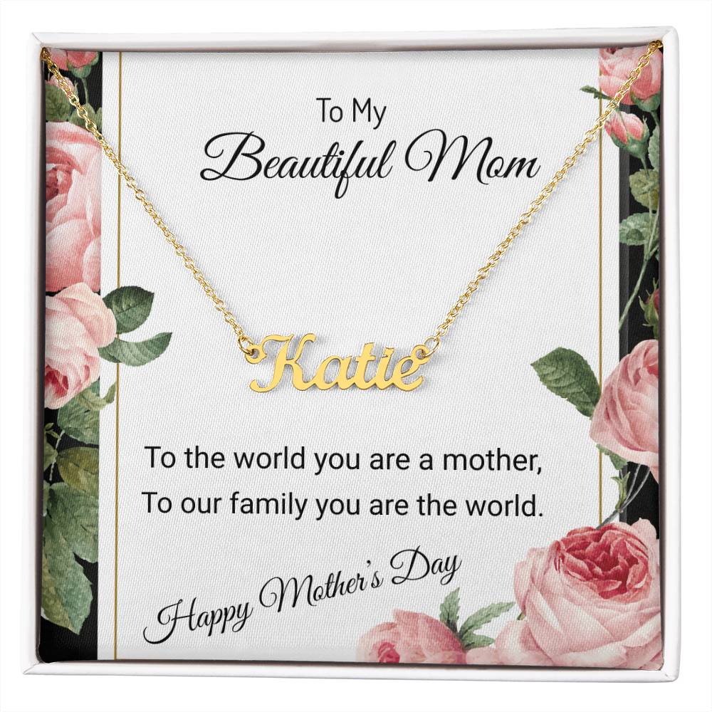 YOUR LOVE HAS SHAPED ME INTO WHO I AM TODAY/ CUSTOM NAME NECKLACE/W/ON DEMAND MESSAGE CARD
