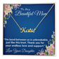 YOUR LOVE HAS SHAPED ME INTO WHO I AM TODAY/ CUSTOM NAME NECKLACE/W/ON DEMAND MESSAGE CARD