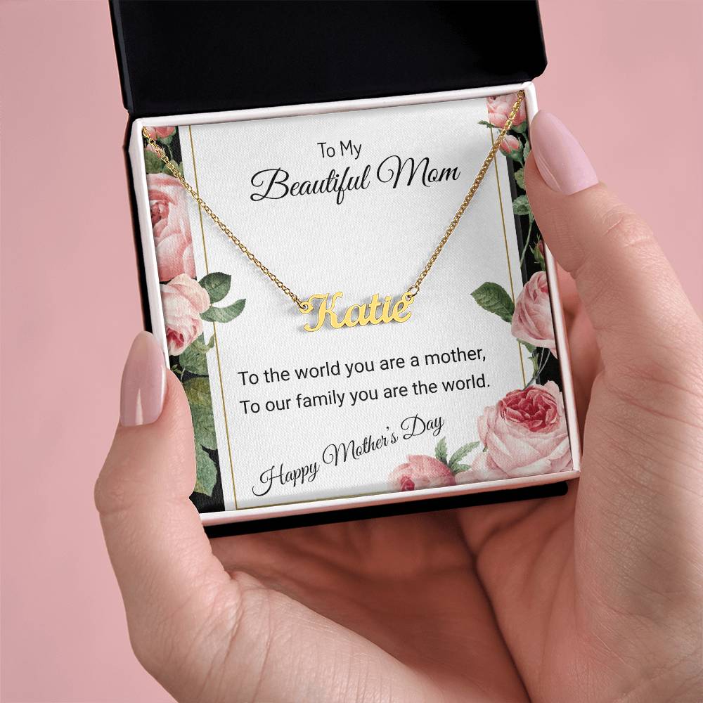 YOUR LOVE HAS SHAPED ME INTO WHO I AM TODAY/ CUSTOM NAME NECKLACE/W/ON DEMAND MESSAGE CARD