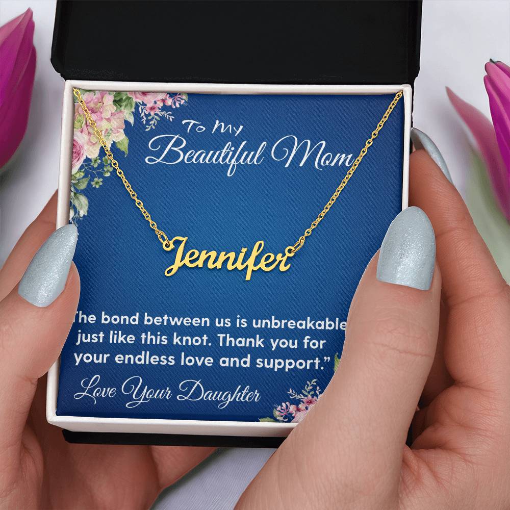 YOUR LOVE HAS SHAPED ME INTO WHO I AM TODAY/ CUSTOM NAME NECKLACE/W/ON DEMAND MESSAGE CARD