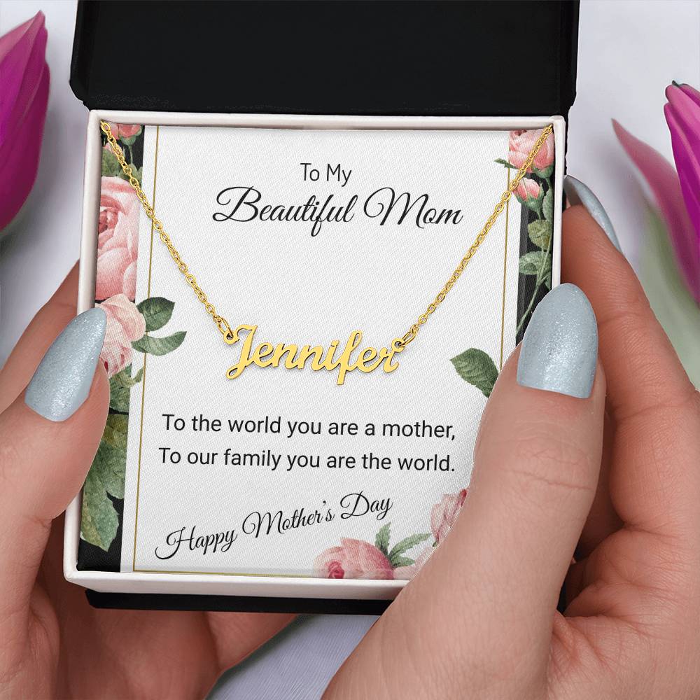 YOUR LOVE HAS SHAPED ME INTO WHO I AM TODAY/ CUSTOM NAME NECKLACE/W/ON DEMAND MESSAGE CARD
