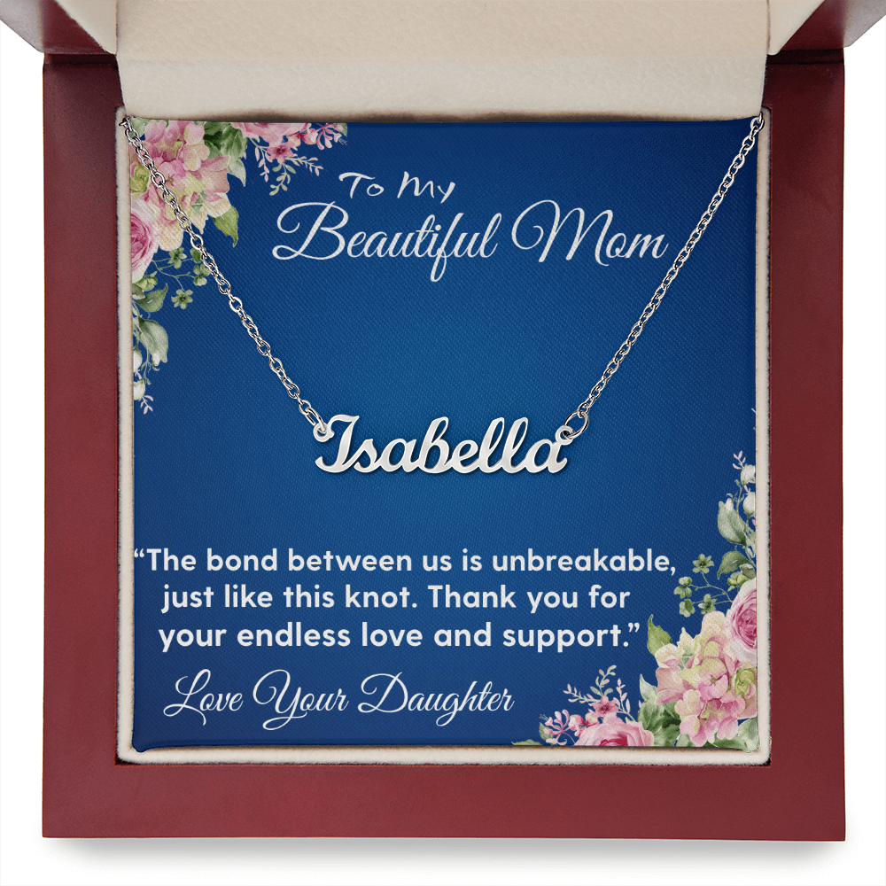 YOUR LOVE HAS SHAPED ME INTO WHO I AM TODAY/ CUSTOM NAME NECKLACE/W/ON DEMAND MESSAGE CARD