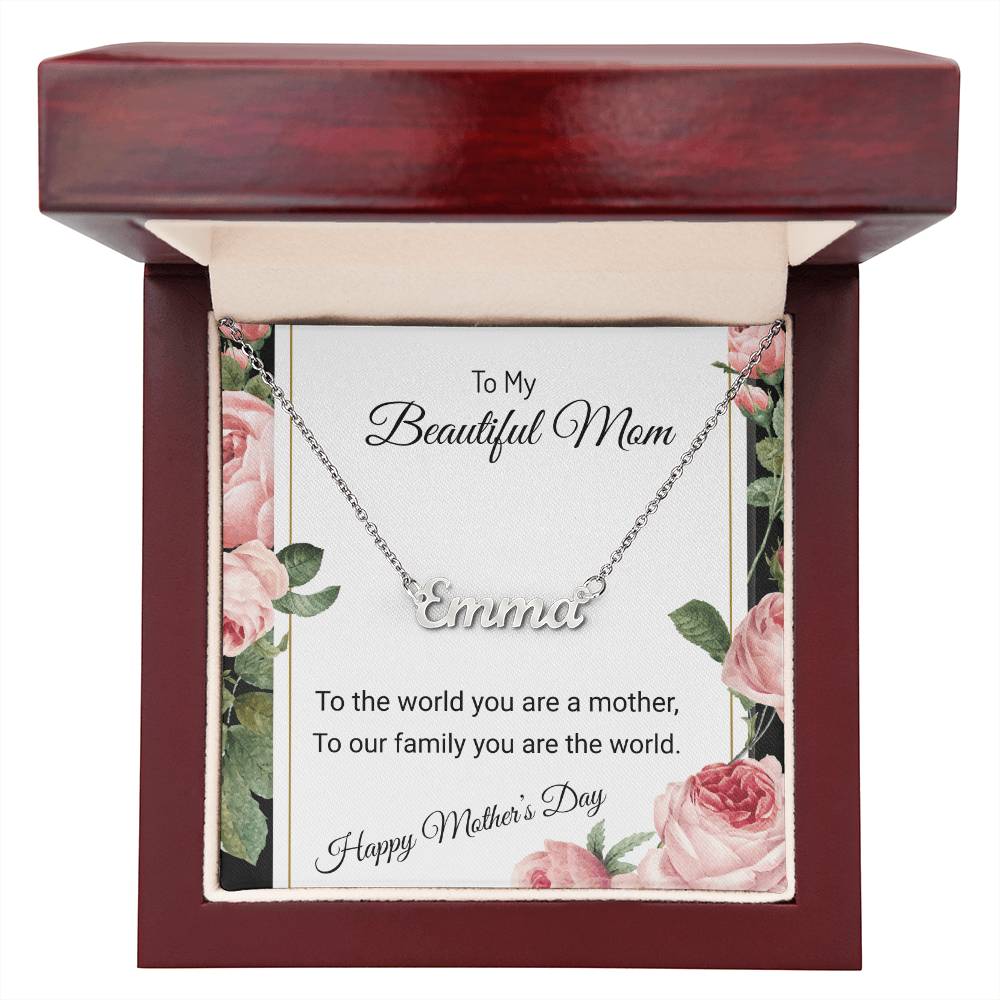 YOUR LOVE HAS SHAPED ME INTO WHO I AM TODAY/ CUSTOM NAME NECKLACE/W/ON DEMAND MESSAGE CARD