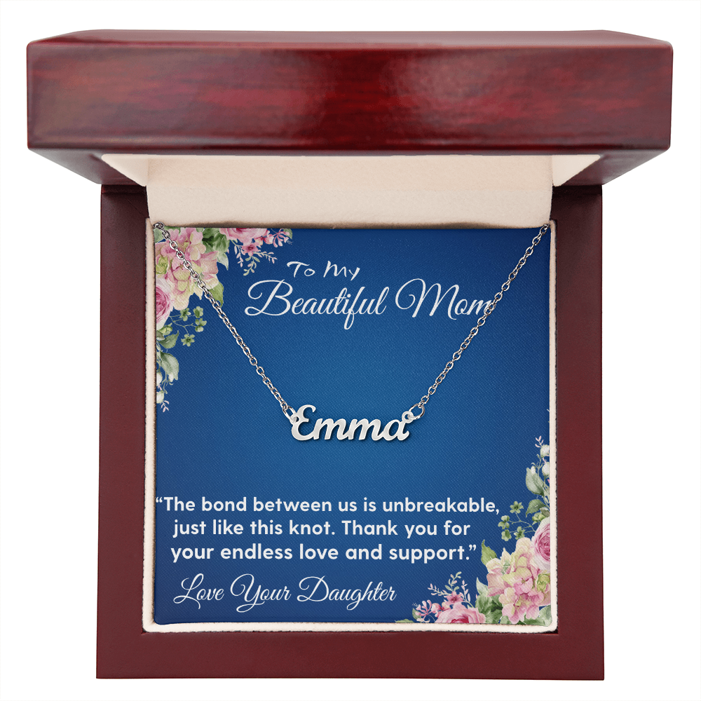 YOUR LOVE HAS SHAPED ME INTO WHO I AM TODAY/ CUSTOM NAME NECKLACE/W/ON DEMAND MESSAGE CARD