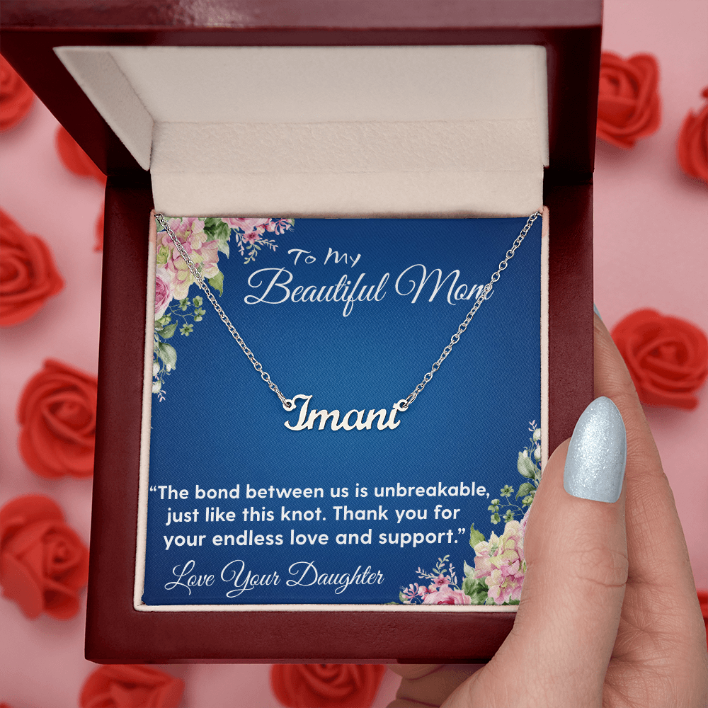 YOUR LOVE HAS SHAPED ME INTO WHO I AM TODAY/ CUSTOM NAME NECKLACE/W/ON DEMAND MESSAGE CARD