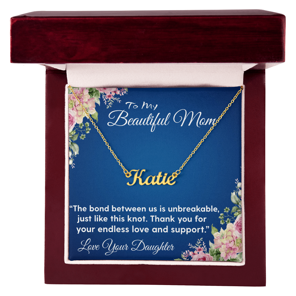 YOUR LOVE HAS SHAPED ME INTO WHO I AM TODAY/ CUSTOM NAME NECKLACE/W/ON DEMAND MESSAGE CARD