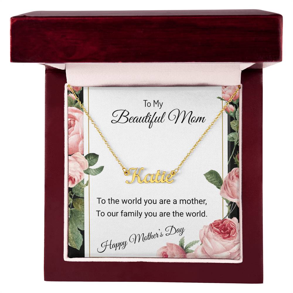 YOUR LOVE HAS SHAPED ME INTO WHO I AM TODAY/ CUSTOM NAME NECKLACE/W/ON DEMAND MESSAGE CARD