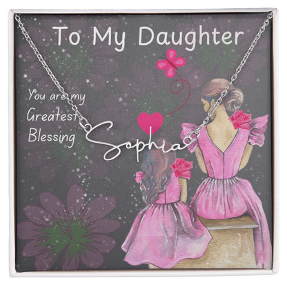 To My Daughter Signature Name Necklace