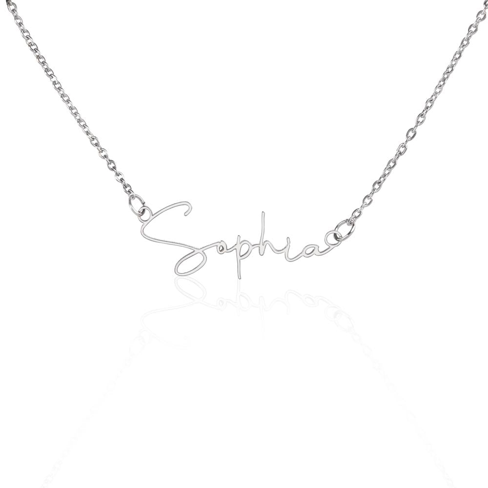 To My Daughter Signature Name Necklace