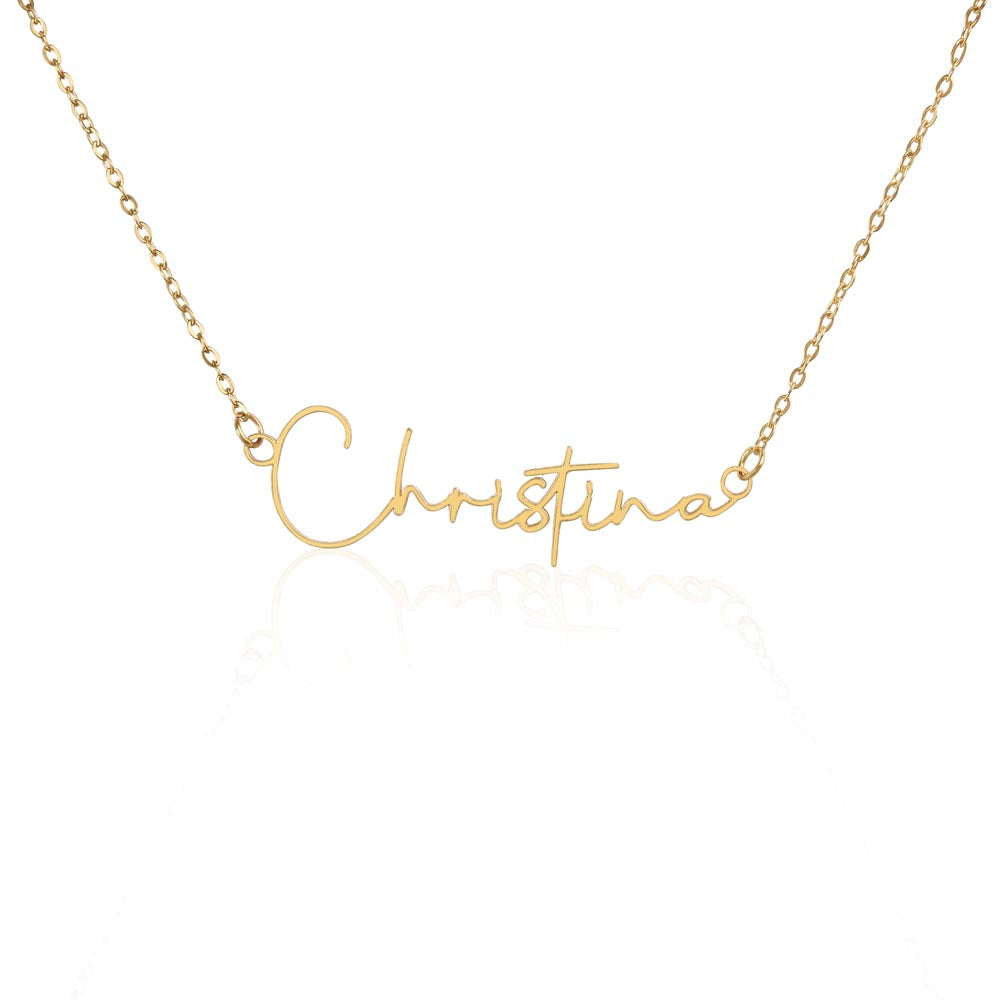 To My Daughter Signature Name Necklace