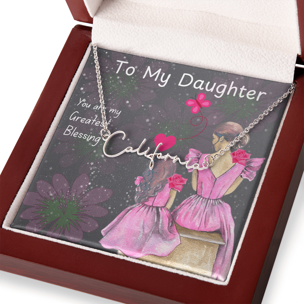 To My Daughter Signature Name Necklace