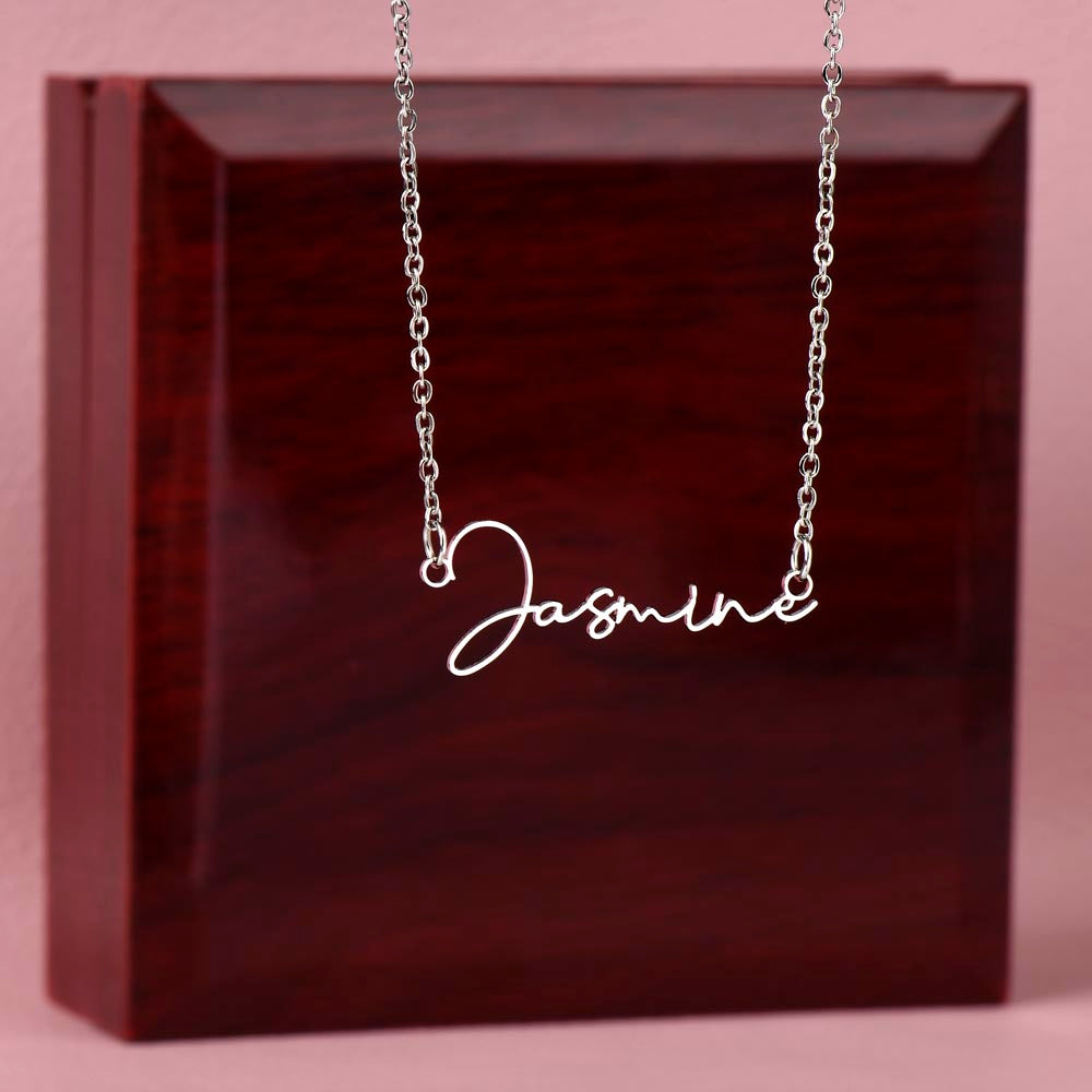 To My Daughter Signature Name Necklace