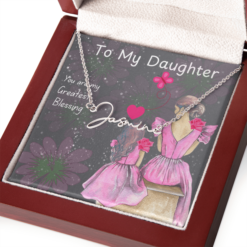 To My Daughter Signature Name Necklace
