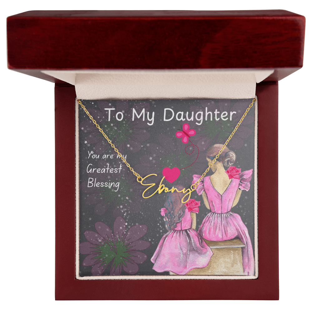 To My Daughter Signature Name Necklace