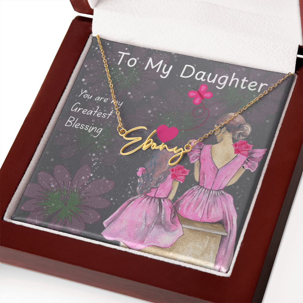 To My Daughter Signature Name Necklace