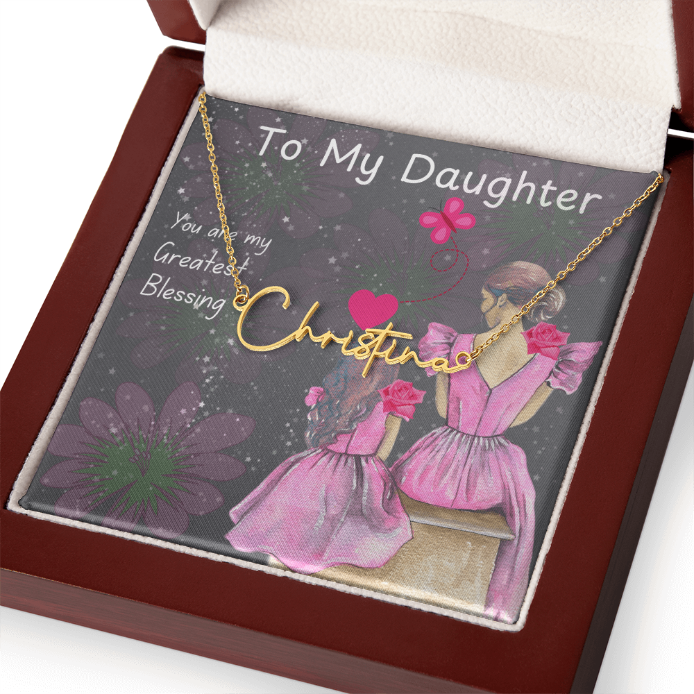 To My Daughter Signature Name Necklace