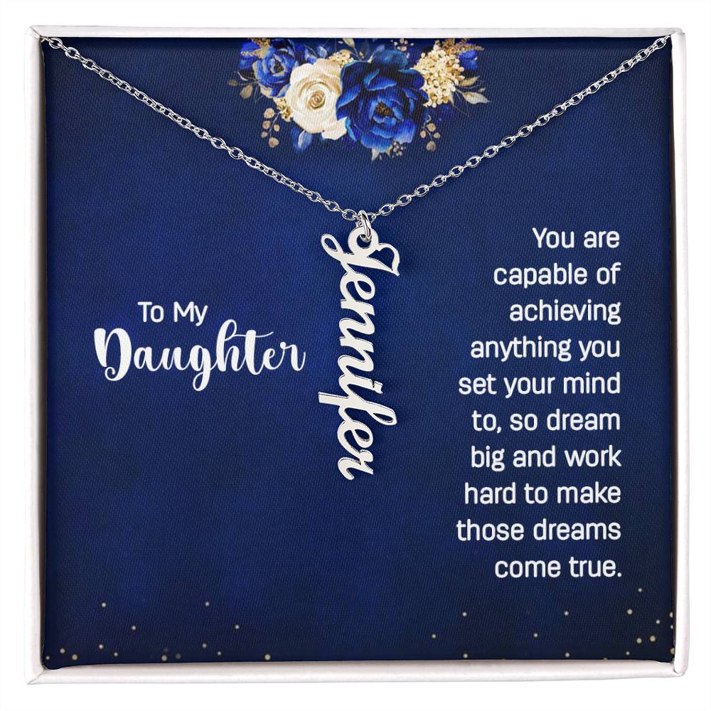 To My Daughter | Vertical Name Necklace
