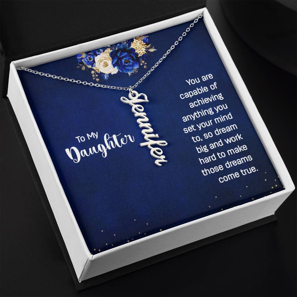 To My Daughter | Vertical Name Necklace