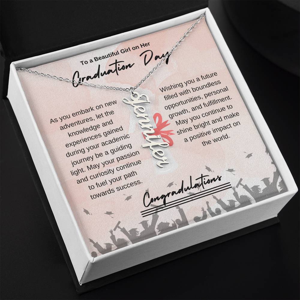 Graduation| Vertical Name Necklace