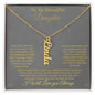 To My Daughter| Vertical Name Necklace W/MC