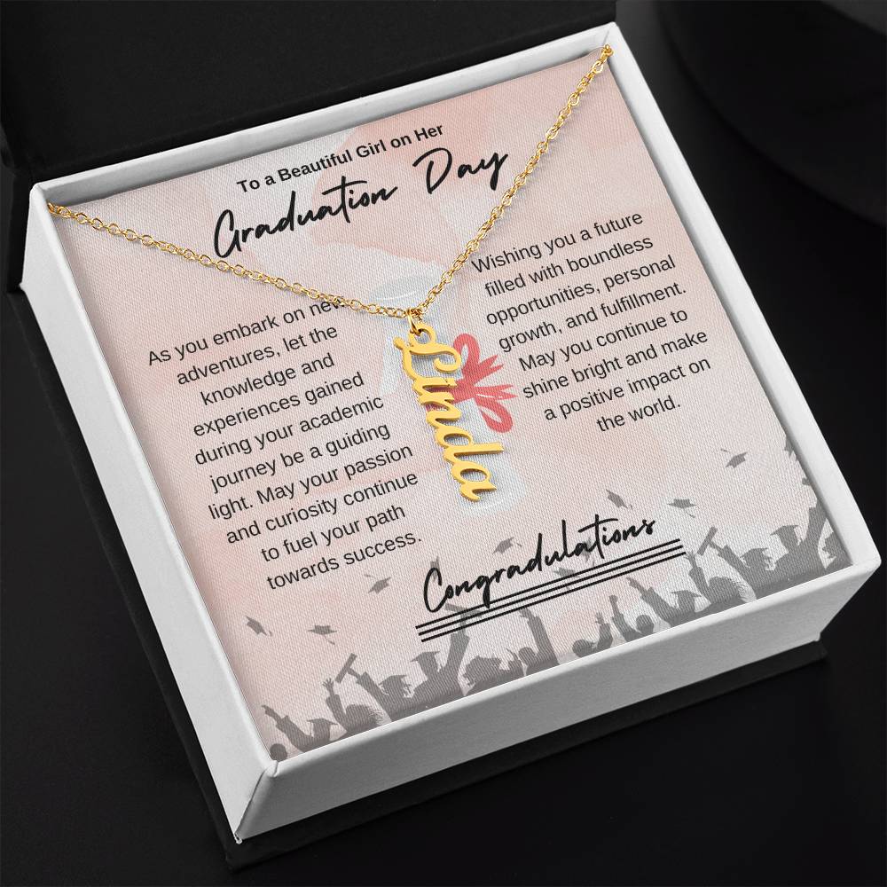 Graduation| Vertical Name Necklace