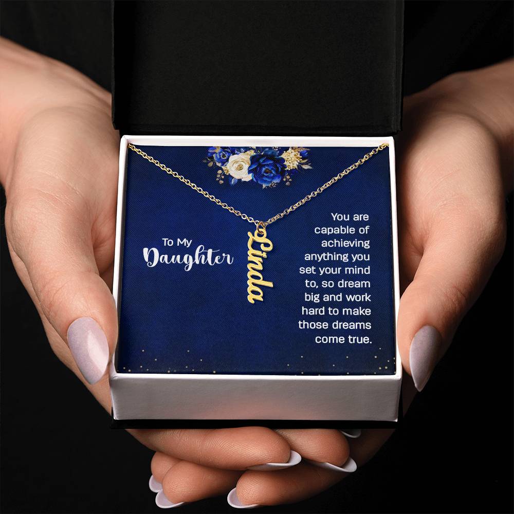To My Daughter | Vertical Name Necklace
