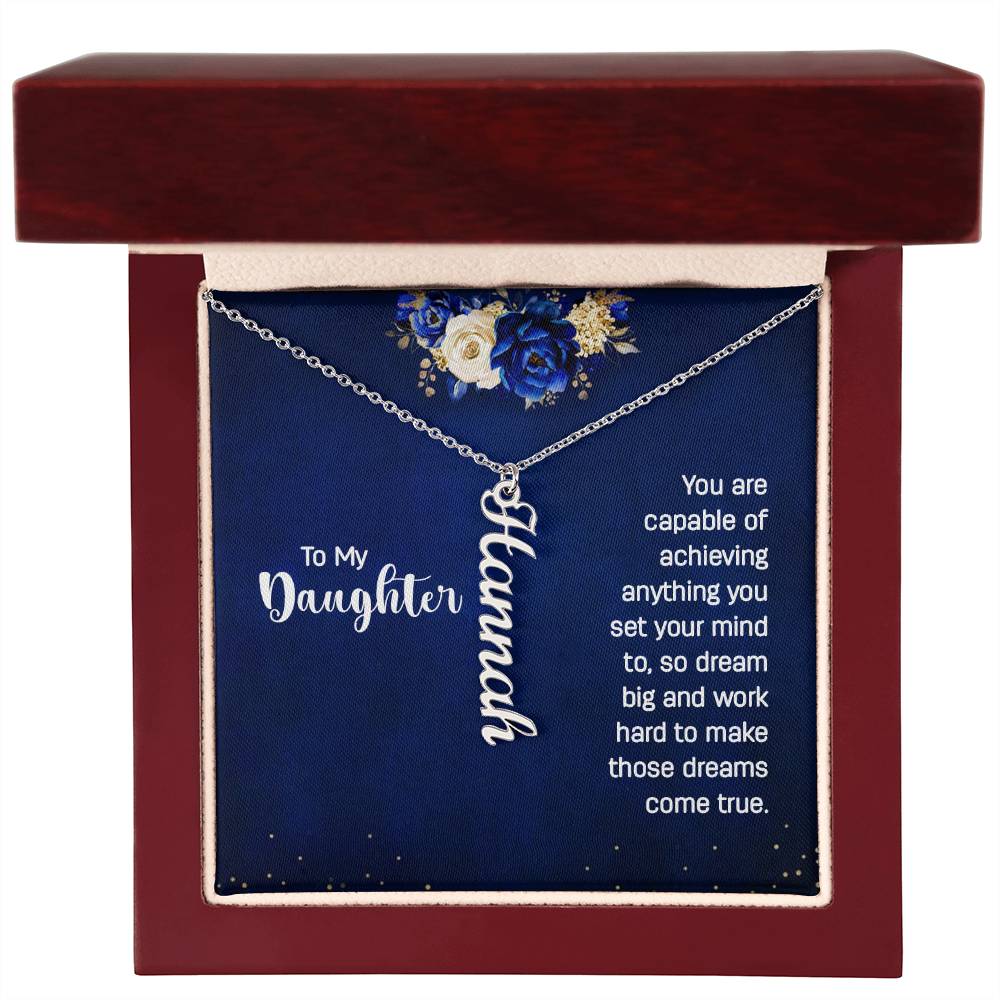 To My Daughter | Vertical Name Necklace