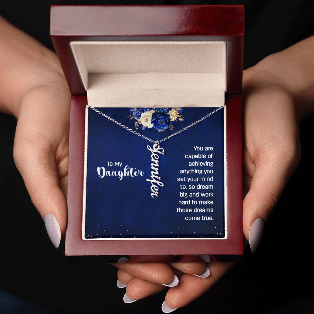To My Daughter | Vertical Name Necklace