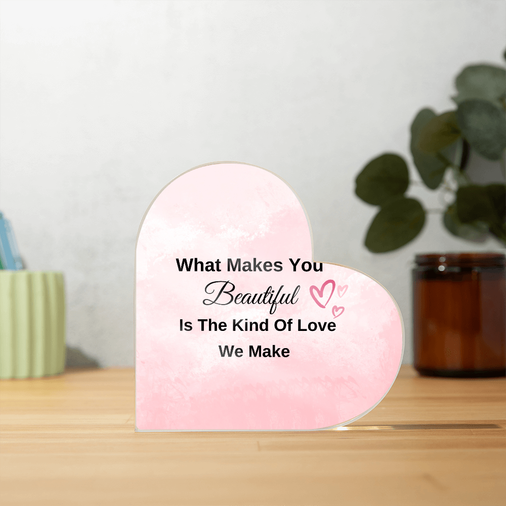 VALENTINES DAY ACRYLIC HEART PLAQUE