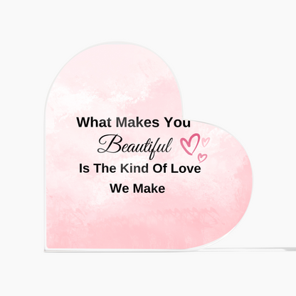 VALENTINES DAY ACRYLIC HEART PLAQUE