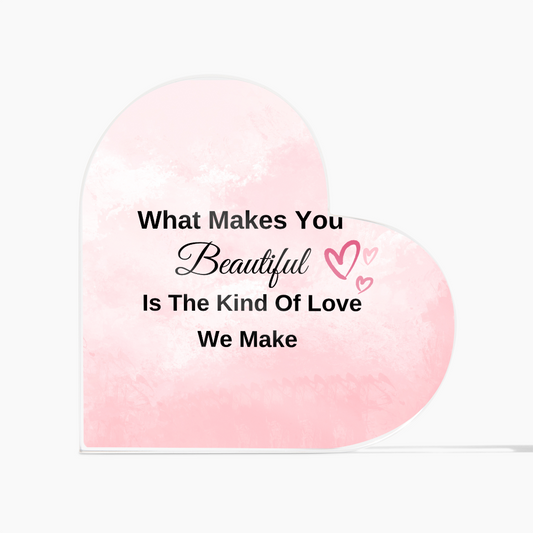 VALENTINES DAY ACRYLIC HEART PLAQUE