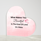 VALENTINES DAY ACRYLIC HEART PLAQUE