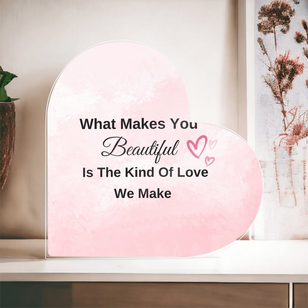 VALENTINES DAY ACRYLIC HEART PLAQUE