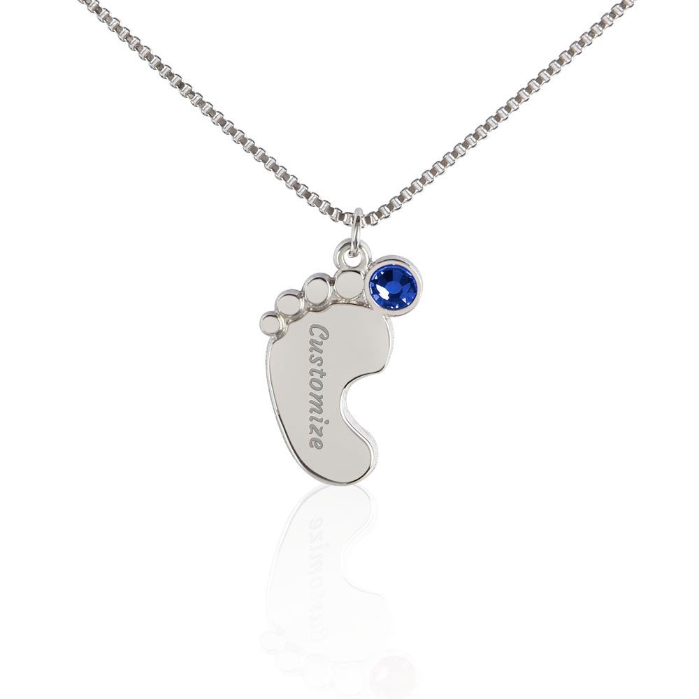 To My Daughter |Engraved Baby Feet With Birthstone (w/MC)