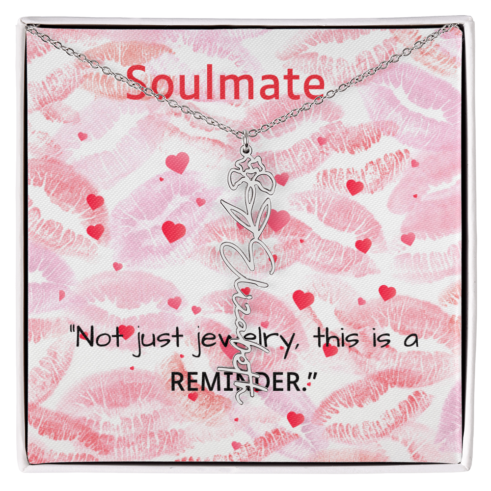 TO MY SOULMATE FLOWER NAME NECKLACE
