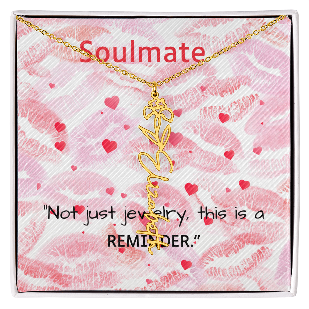 TO MY SOULMATE FLOWER NAME NECKLACE