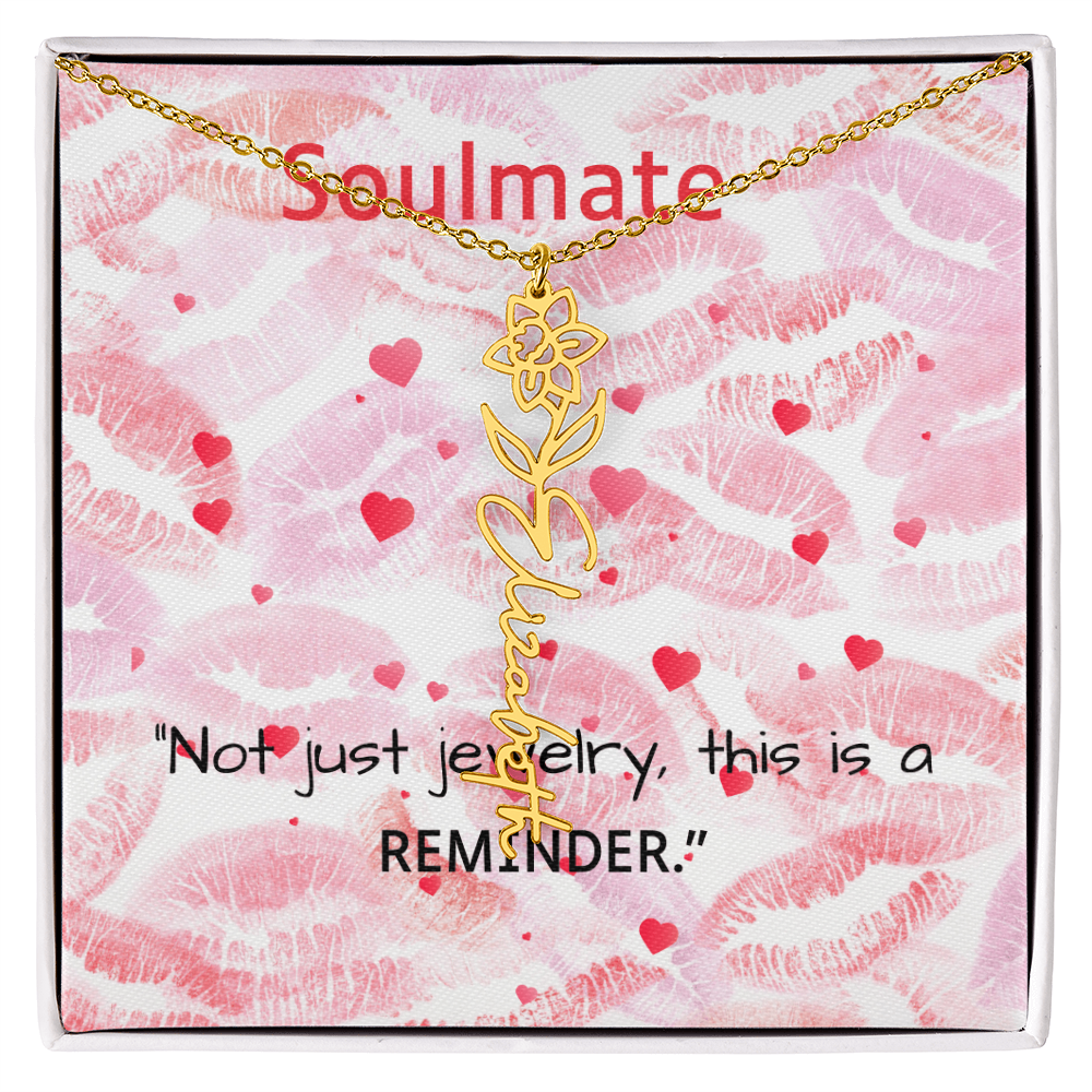 TO MY SOULMATE FLOWER NAME NECKLACE