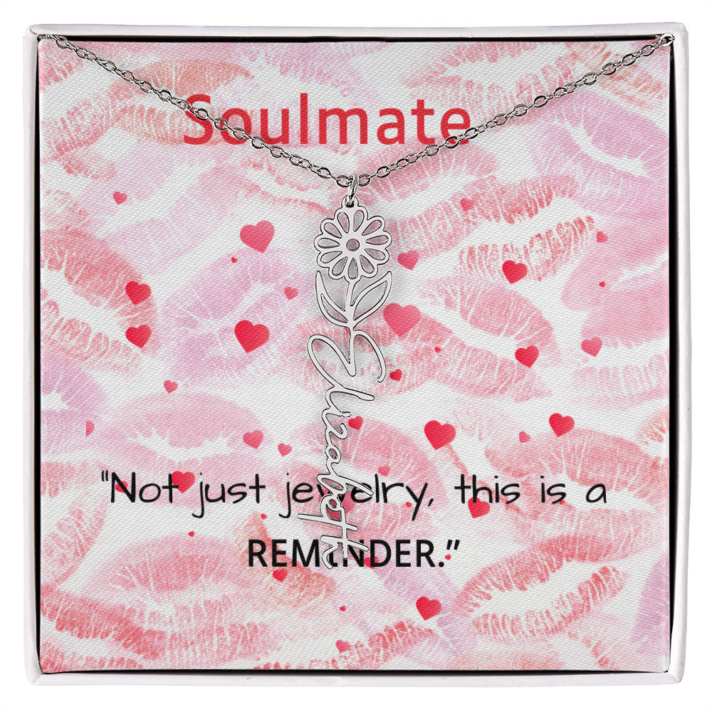 TO MY SOULMATE FLOWER NAME NECKLACE