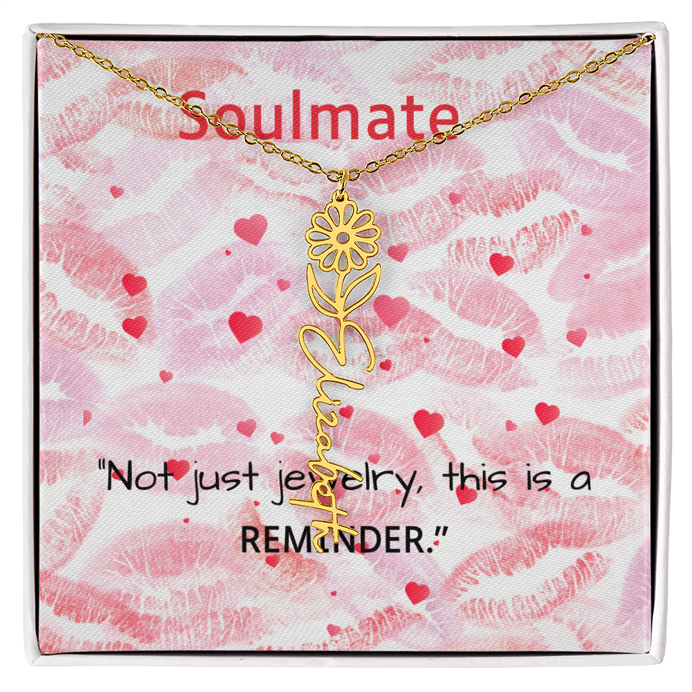 TO MY SOULMATE FLOWER NAME NECKLACE
