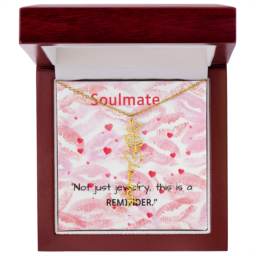 TO MY SOULMATE FLOWER NAME NECKLACE
