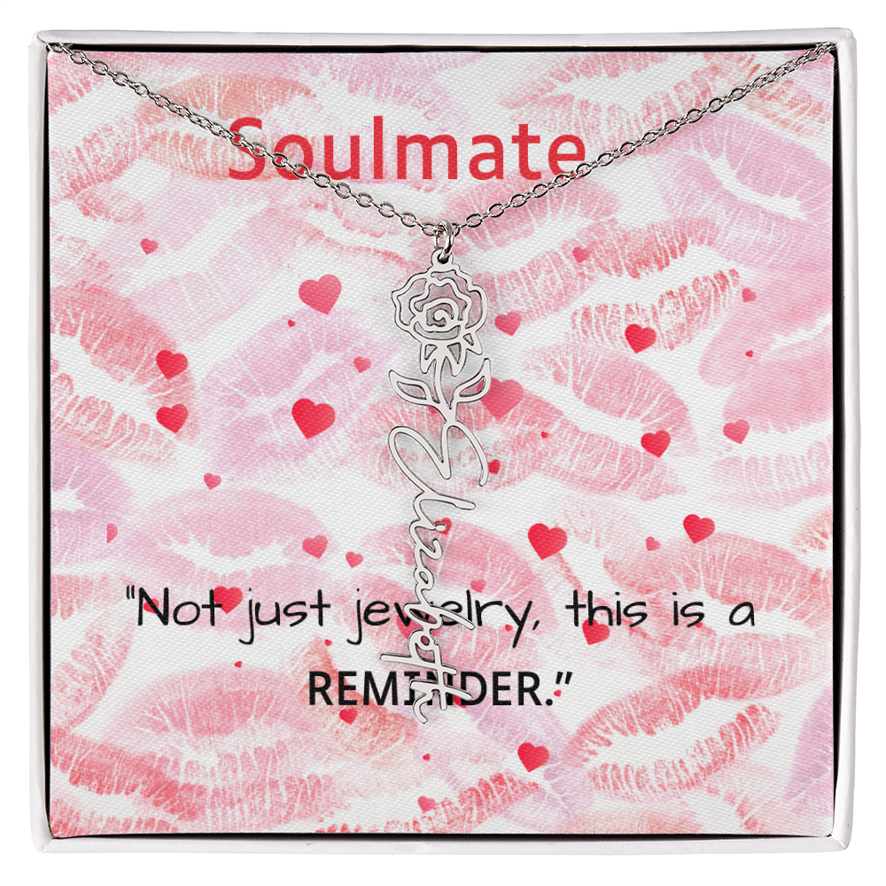 TO MY SOULMATE FLOWER NAME NECKLACE